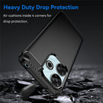 For Xiaomi Redmi 13 4G  /  13 5G  /  Poco M6 4G  /  Note 13R 5G  /  Poco M6 Plus 5G Case Carbon Fiber Texture TPU Brushed Phone Cover