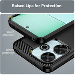 For Xiaomi Redmi 13 4G  /  13 5G  /  Poco M6 4G  /  Note 13R 5G  /  Poco M6 Plus 5G Case Carbon Fiber Texture TPU Brushed Phone Cover