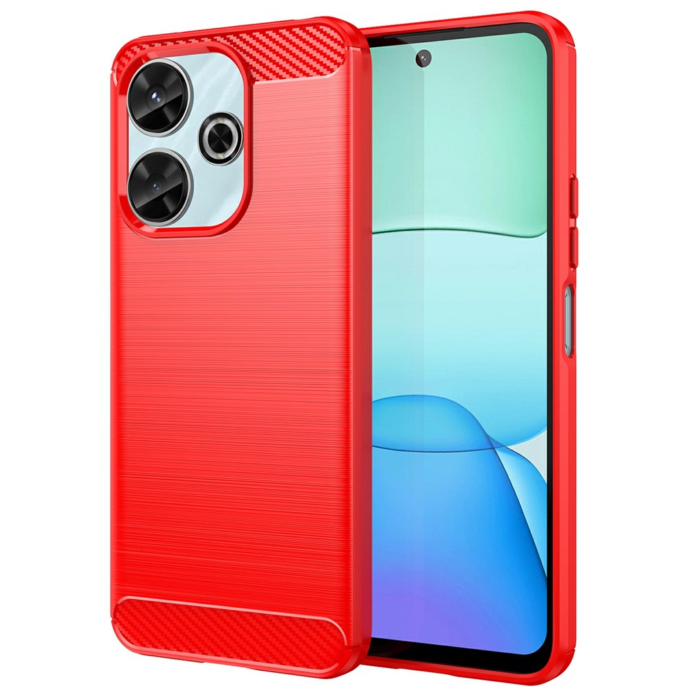 For Xiaomi Redmi 13 4G  /  13 5G  /  Poco M6 4G  /  Note 13R 5G  /  Poco M6 Plus 5G Case Carbon Fiber Texture TPU Brushed Phone Cover