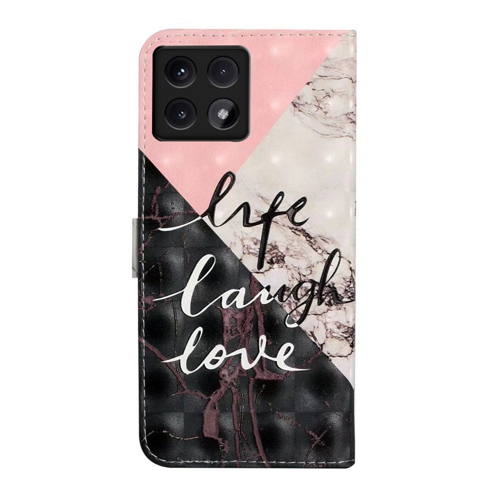 For Xiaomi 14T Case 3D Creative Pattern PU Leather Stand Phone Cover