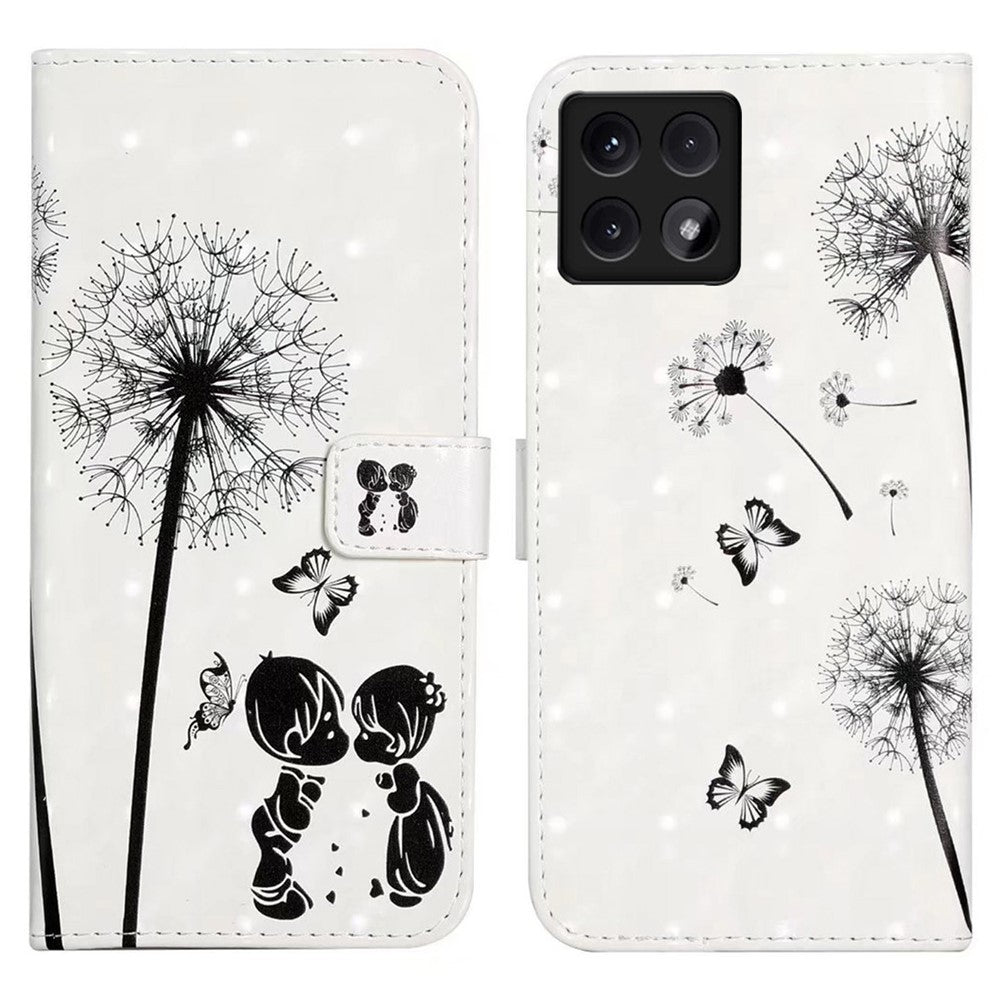 For Xiaomi 14T Case 3D Creative Pattern PU Leather Stand Phone Cover