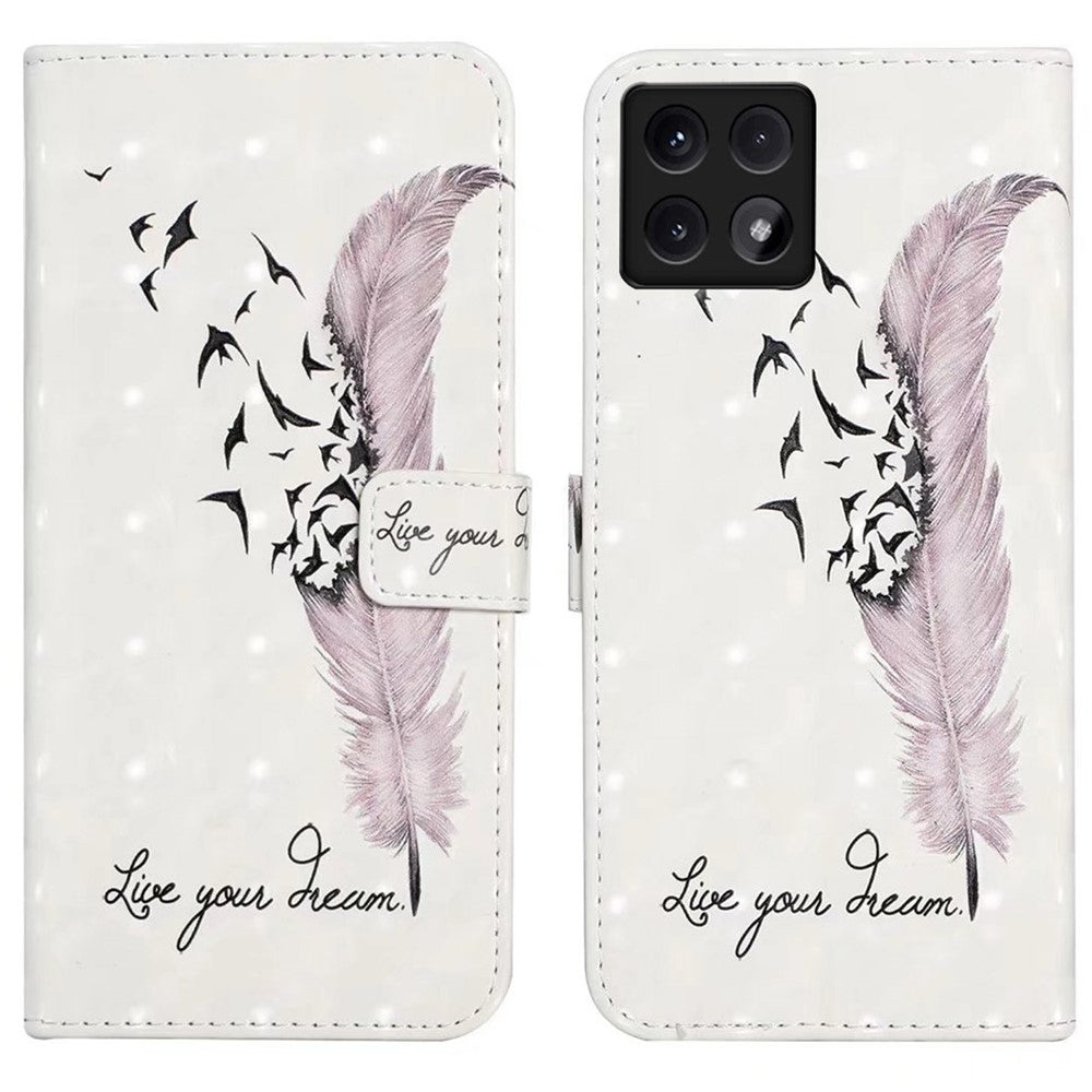 For Xiaomi 14T Case 3D Creative Pattern PU Leather Stand Phone Cover