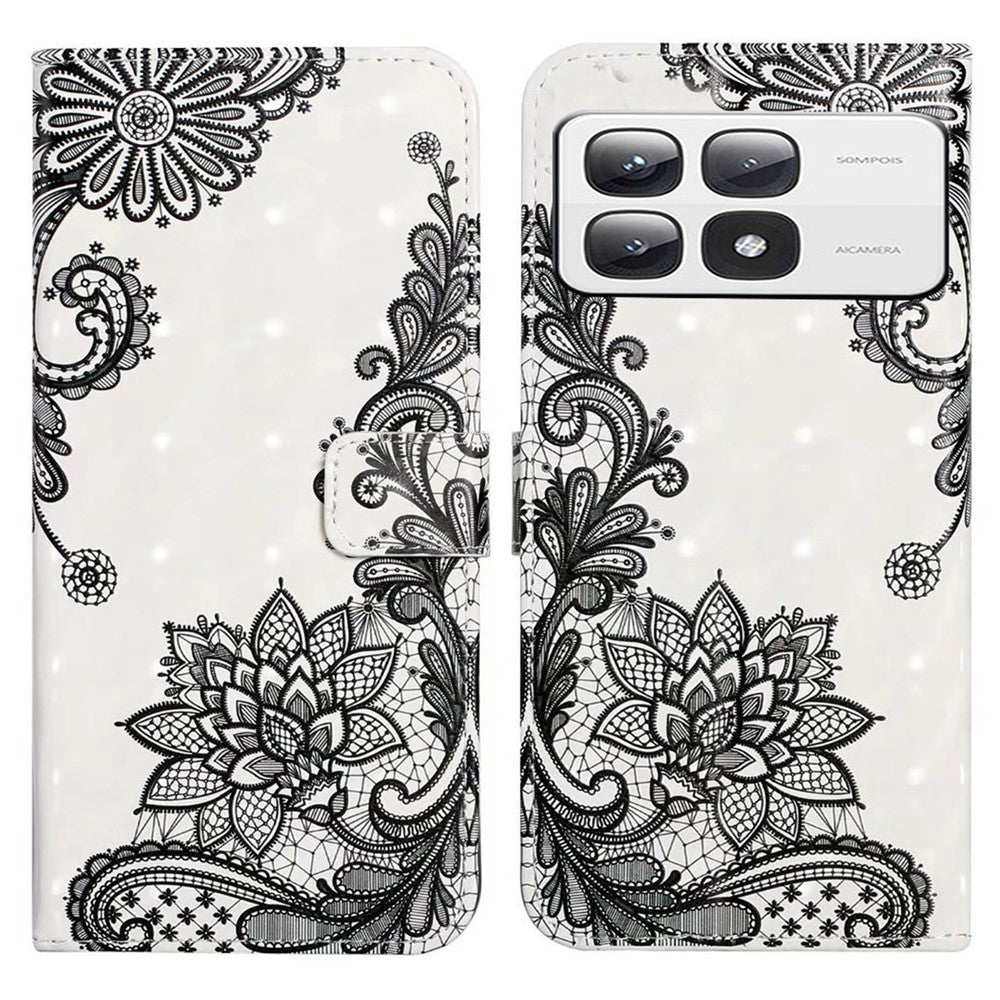 For Xiaomi 14T Pro Case 3D Creative Pattern PU Leather Stand Phone Cover