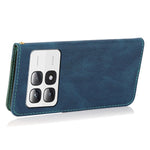 For Xiaomi 14T Pro Cover Color Splicing Wallet Stand Leather Phone Case with Wrist Strap