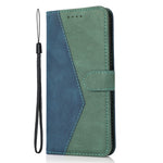 For Xiaomi 14T Cover Color Splicing Wallet Stand Leather Phone Case with Wrist Strap