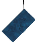 For Xiaomi 14T Case Leather Imprinted Flower Phone Cover Wallet with Wrist Strap