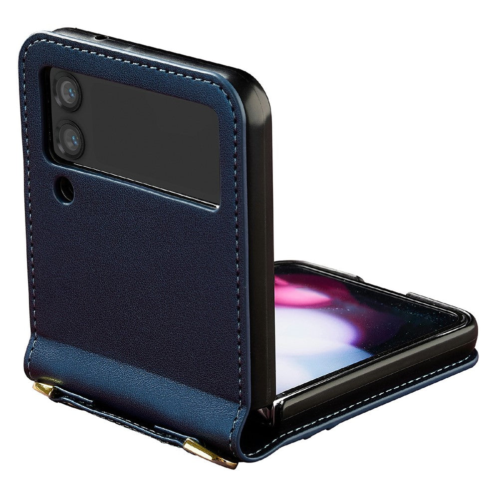 LC.IMEEKE L1 til Samsung Galaxy Z Flip3 5G Etui Læder+PC Telefoncover med Stropper Kortlommer