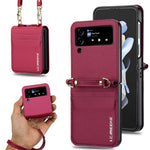 LC.IMEEKE L1 til Samsung Galaxy Z Flip4 5G cover i læder+PC med stropper og kortlommer