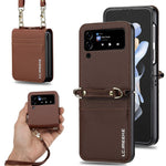 LC.IMEEKE L1 til Samsung Galaxy Z Flip4 5G cover i læder+PC med stropper og kortlommer