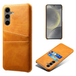 For Samsung Galaxy S24 FE Case Dual Card Slots PU Leather + Hard PC Phone Cover