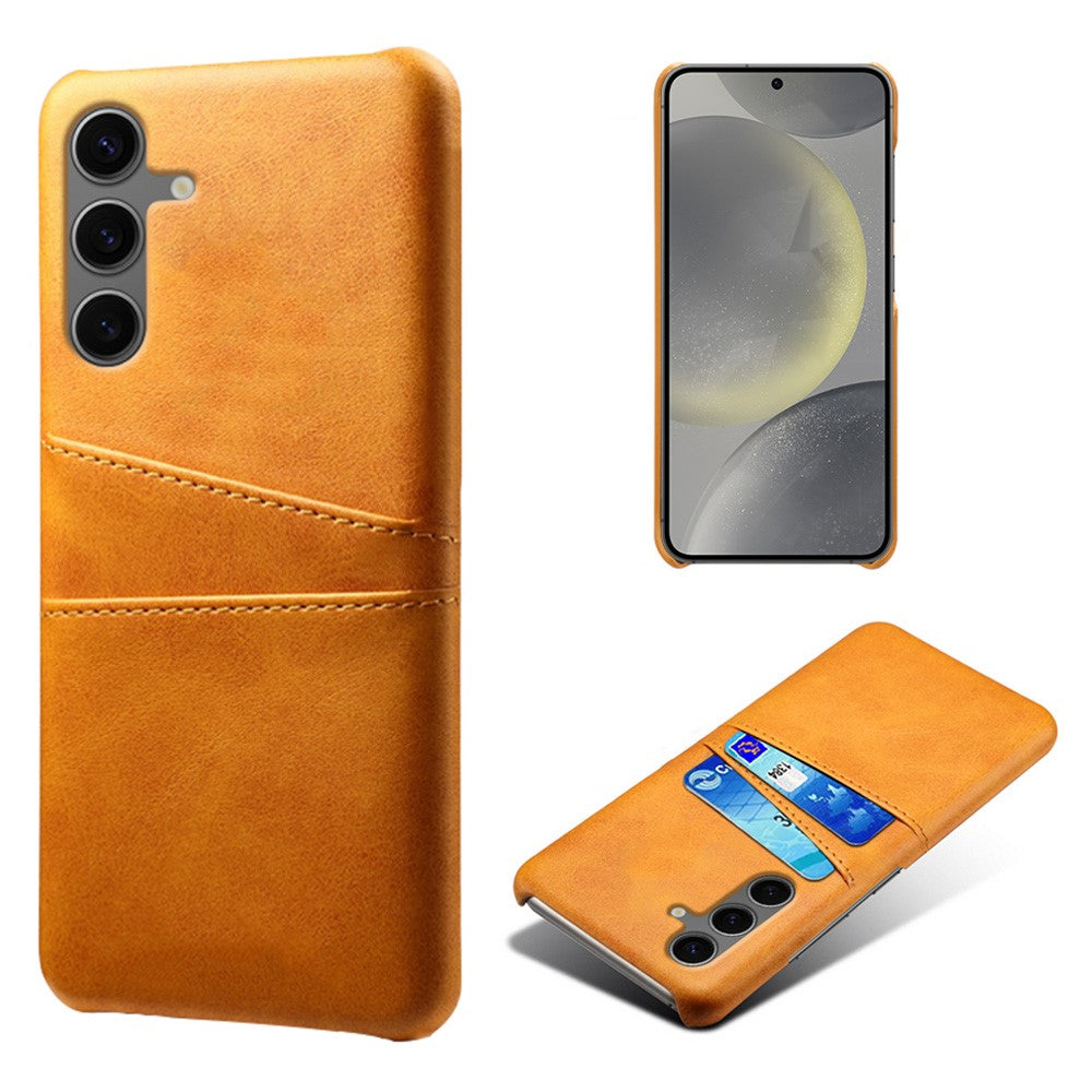 For Samsung Galaxy S24 FE Case Dual Card Slots PU Leather + Hard PC Phone Cover