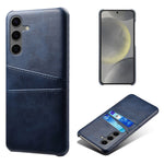 For Samsung Galaxy S24 FE Case Dual Card Slots PU Leather + Hard PC Phone Cover