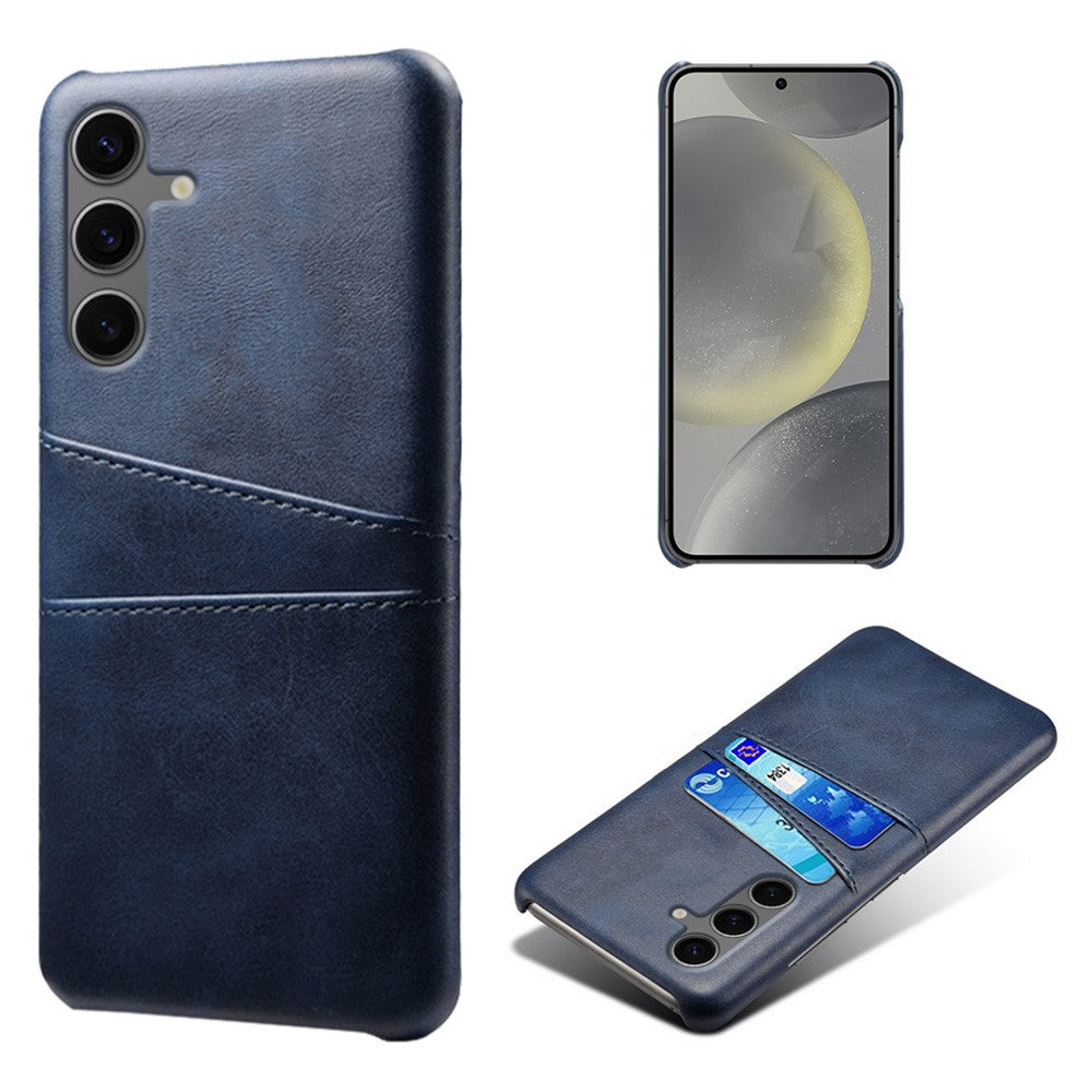 For Samsung Galaxy S24 FE Case Dual Card Slots PU Leather + Hard PC Phone Cover