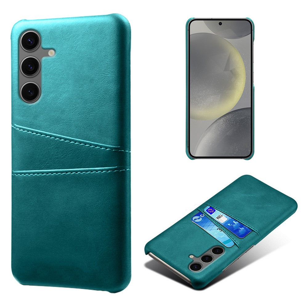 For Samsung Galaxy S24 FE Case Dual Card Slots PU Leather + Hard PC Phone Cover