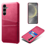 For Samsung Galaxy S24 FE Case Dual Card Slots PU Leather + Hard PC Phone Cover