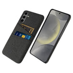 For Samsung Galaxy S24 FE Case Cloth + Hard PC Phone Cover with Dual Card Slots