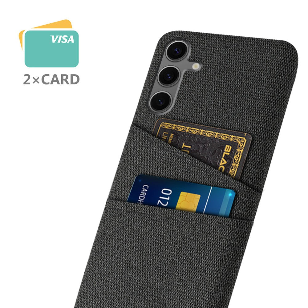For Samsung Galaxy S24 FE Case Cloth + Hard PC Phone Cover with Dual Card Slots
