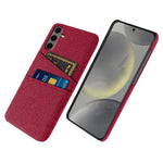 For Samsung Galaxy S24 FE Case Cloth + Hard PC Phone Cover with Dual Card Slots