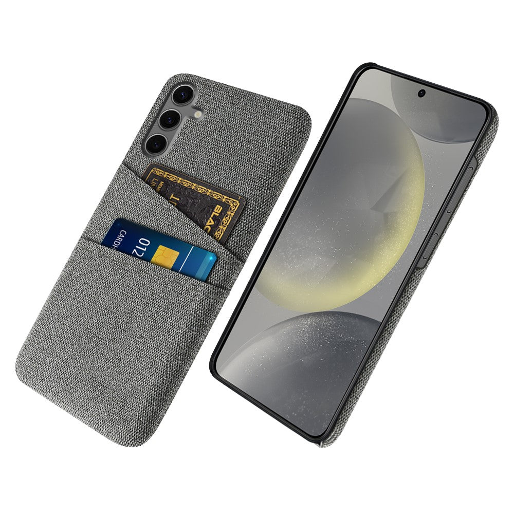 For Samsung Galaxy S24 FE Case Cloth + Hard PC Phone Cover with Dual Card Slots