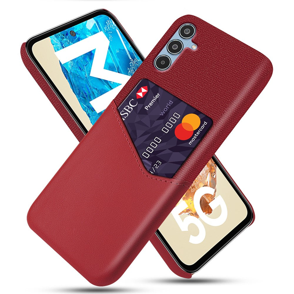 Til Samsung Galaxy M35 5G Cover Stoftekstur PU Læder Hårdt PC Kortlomme Telefoncover