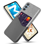 Til Samsung Galaxy M35 5G Cover Stoftekstur PU Læder Hårdt PC Kortlomme Telefoncover