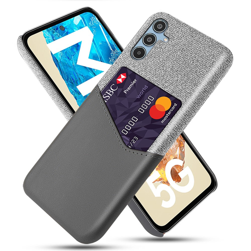 Til Samsung Galaxy M35 5G Cover Stoftekstur PU Læder Hårdt PC Kortlomme Telefoncover
