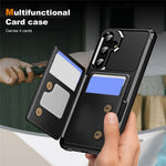 For Samsung Galaxy A55 5G Case Card Slot Kickstand Leather+TPU Reinforced Corner Phone Cover