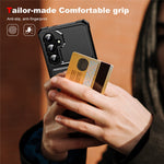 For Samsung Galaxy A55 5G Case Card Slot Kickstand Leather+TPU Reinforced Corner Phone Cover