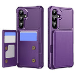 For Samsung Galaxy A55 5G Case Card Slot Kickstand Leather+TPU Reinforced Corner Phone Cover