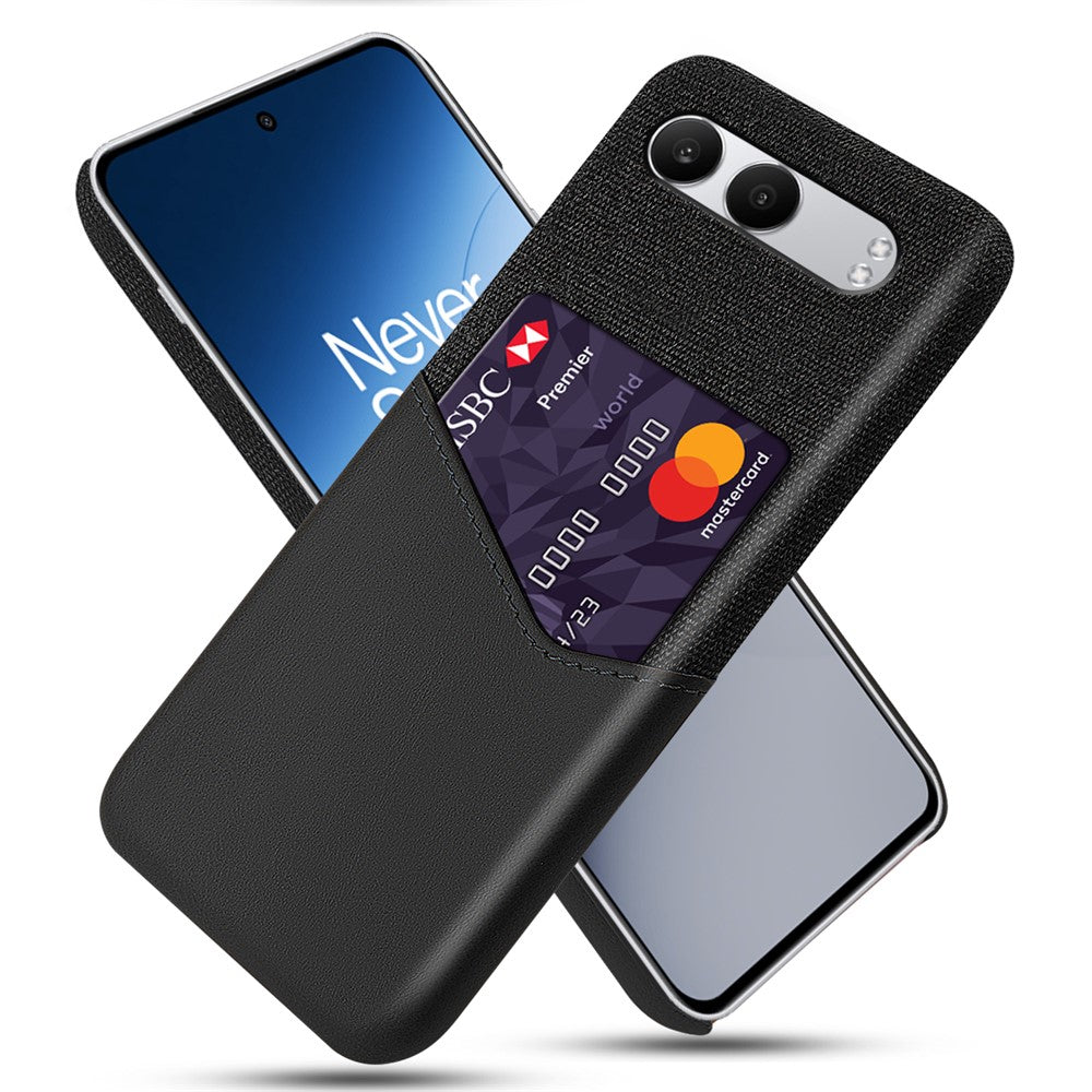 Til OnePlus Nord 4 Cover Stoftekstur PU Læder Hård PC Kortplads Telefoncover