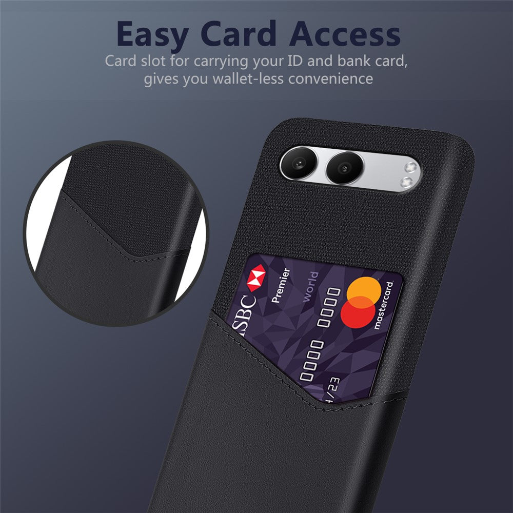 Til OnePlus Nord 4 Cover Stoftekstur PU Læder Hård PC Kortplads Telefoncover