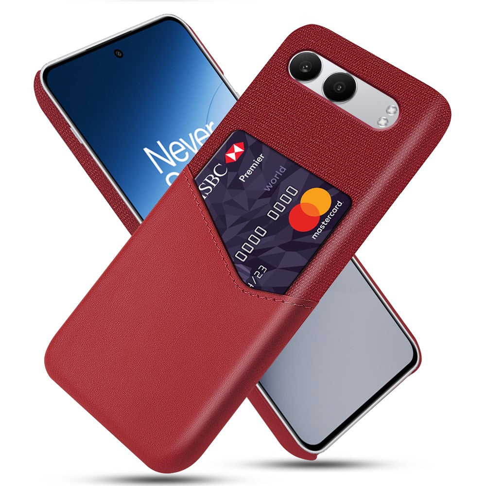 Til OnePlus Nord 4 Cover Stoftekstur PU Læder Hård PC Kortplads Telefoncover