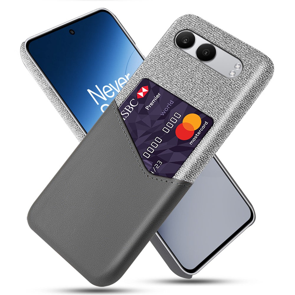 Til OnePlus Nord 4 Cover Stoftekstur PU Læder Hård PC Kortplads Telefoncover