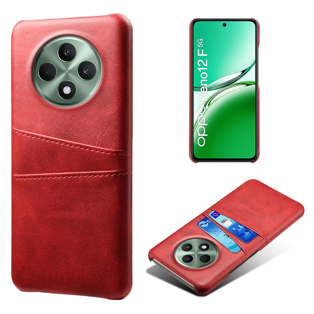 Oppo Reno12 F 5G-skal med dubbla kortplatser i PU-läder + hårt PC-mobilskal