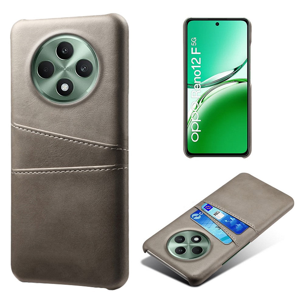 Oppo Reno12 F 5G-skal med dubbla kortplatser i PU-läder + hårt PC-mobilskal