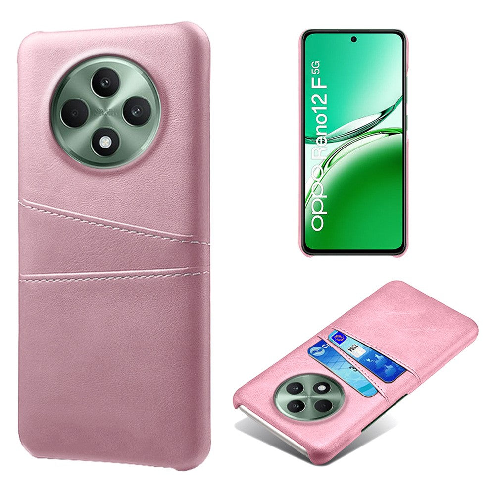 Oppo Reno12 F 5G-skal med dubbla kortplatser i PU-läder + hårt PC-mobilskal