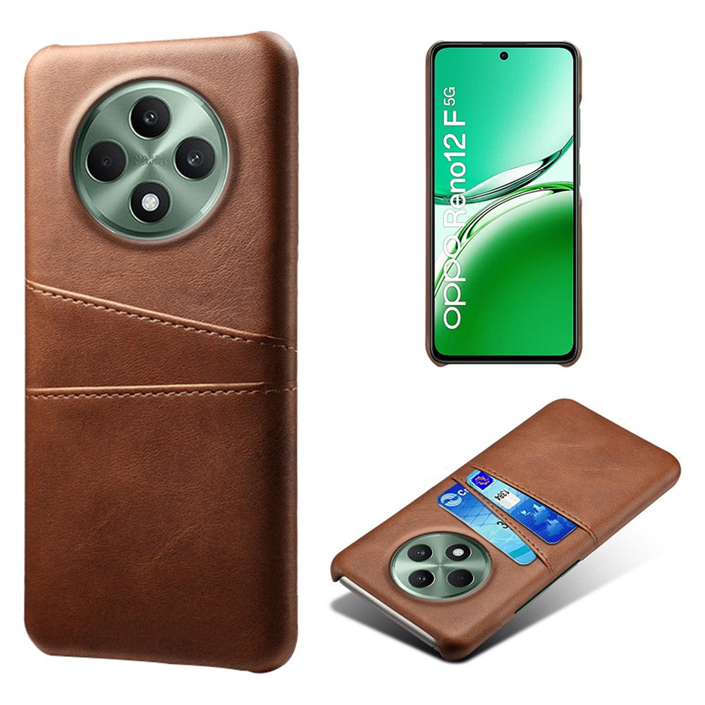 Oppo Reno12 F 5G-skal med dubbla kortplatser i PU-läder + hårt PC-mobilskal