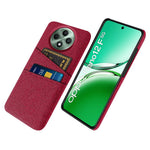 Oppo Reno12 F 5G-skal i tyg + hårt PC-mobilskal med dubbla kortplatser