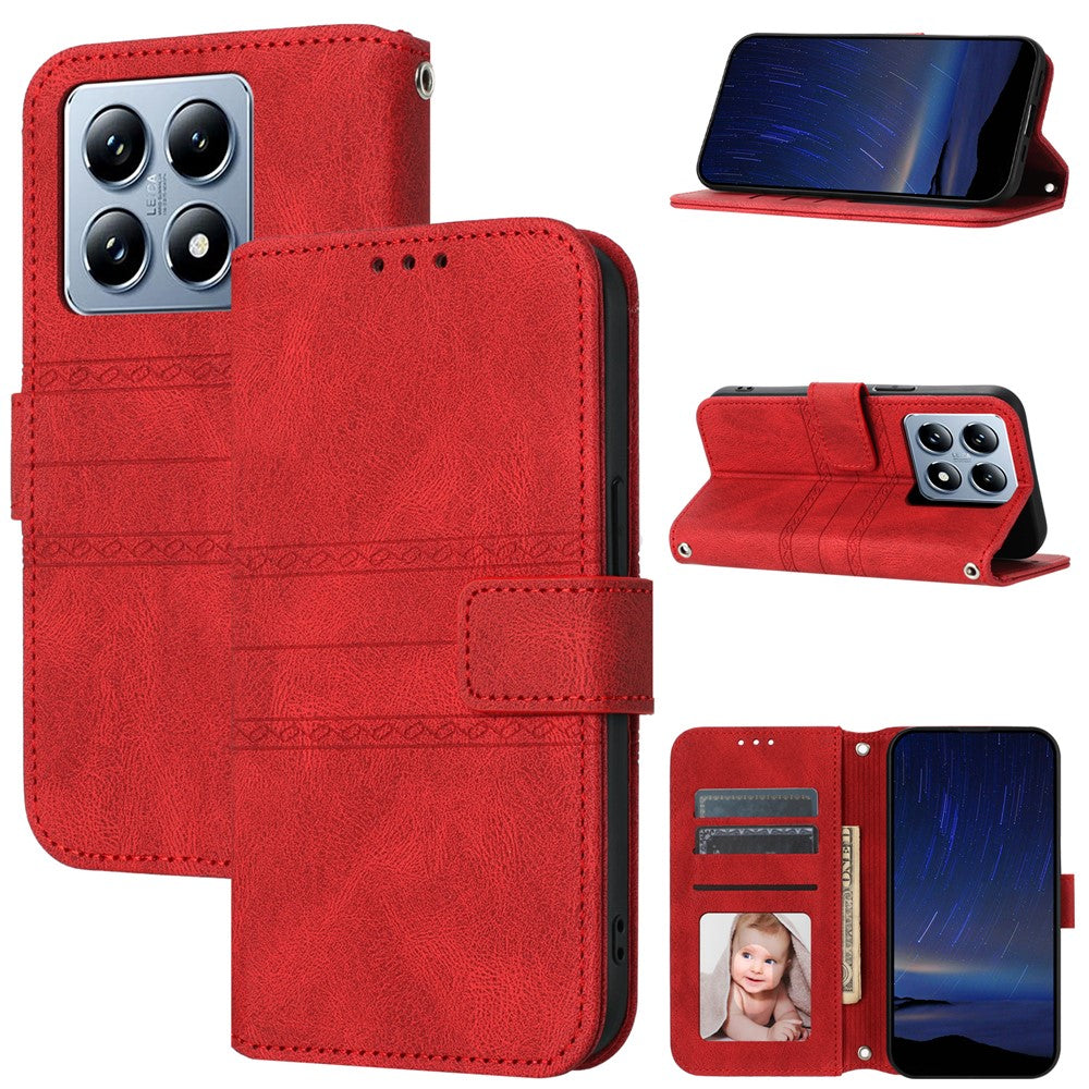 For Xiaomi 14T Pro Case Wallet PU Leather Imprinted Pattern Phone Cover