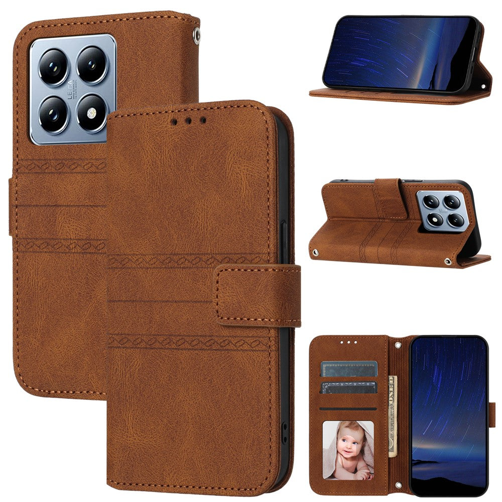 For Xiaomi 14T Pro Case Wallet PU Leather Imprinted Pattern Phone Cover