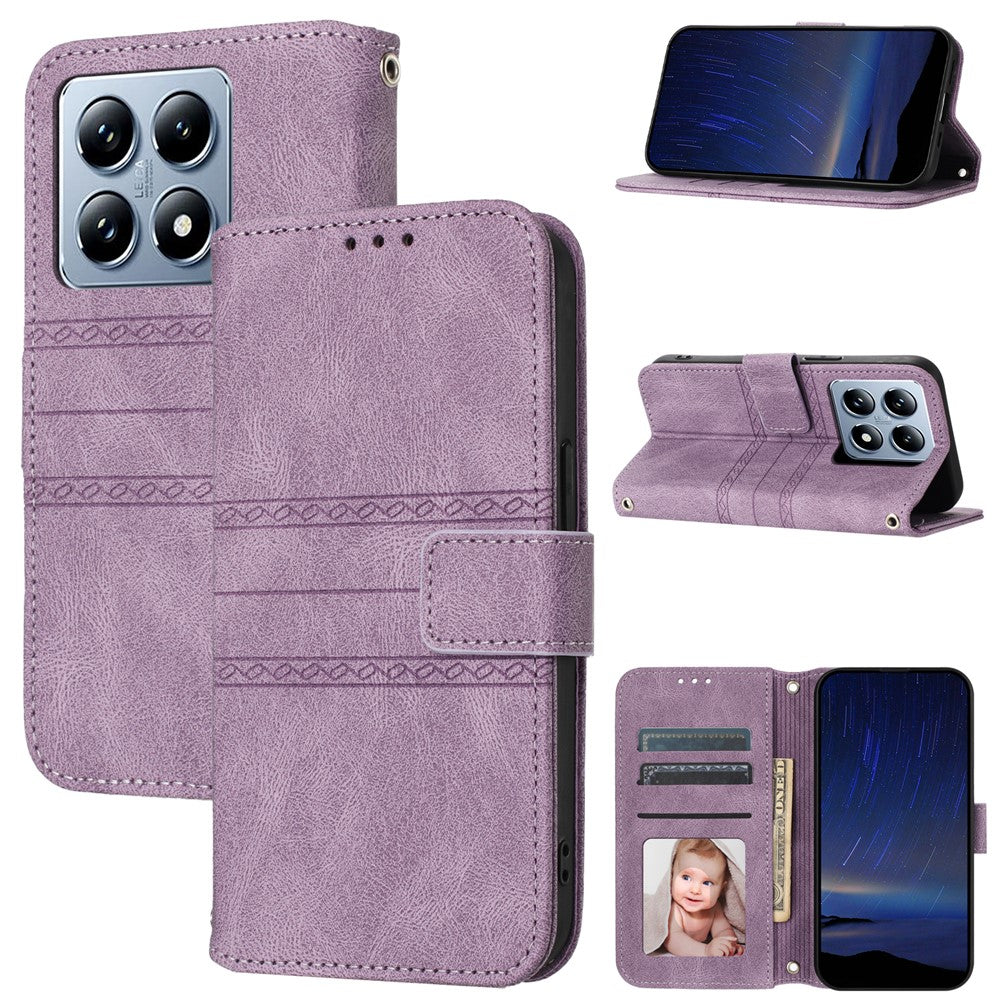 For Xiaomi 14T Pro Case Wallet PU Leather Imprinted Pattern Phone Cover