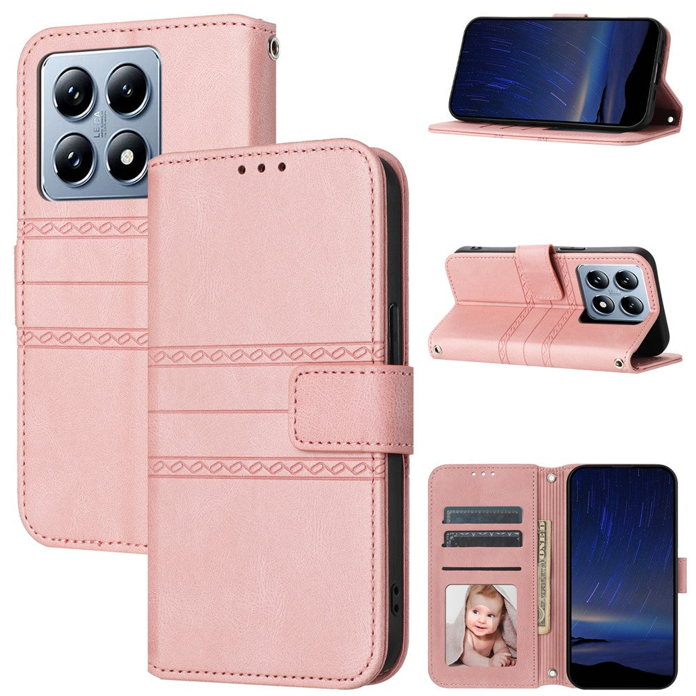 For Xiaomi 14T Pro Case Wallet PU Leather Imprinted Pattern Phone Cover