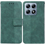 For Xiaomi 14T Pro Case Geometry Pattern Leather Wallet Phone Cover with Wrist Strap