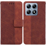 For Xiaomi 14T Pro Case Geometry Pattern Leather Wallet Phone Cover with Wrist Strap