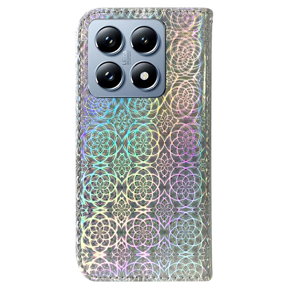 Xiaomi 14T Pro Stativfodral Bländande Blommigt Läderfodral