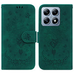 For Xiaomi 14T Pro Case PU Leather Wallet Phone Cover Butterfly Flower Imprint