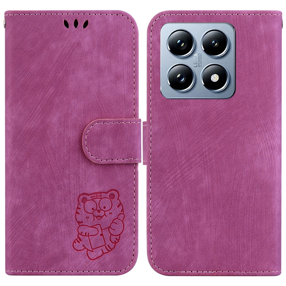 For Xiaomi 14T Wallet Case Tiger Imprint Leather Shockproof Phone Cover