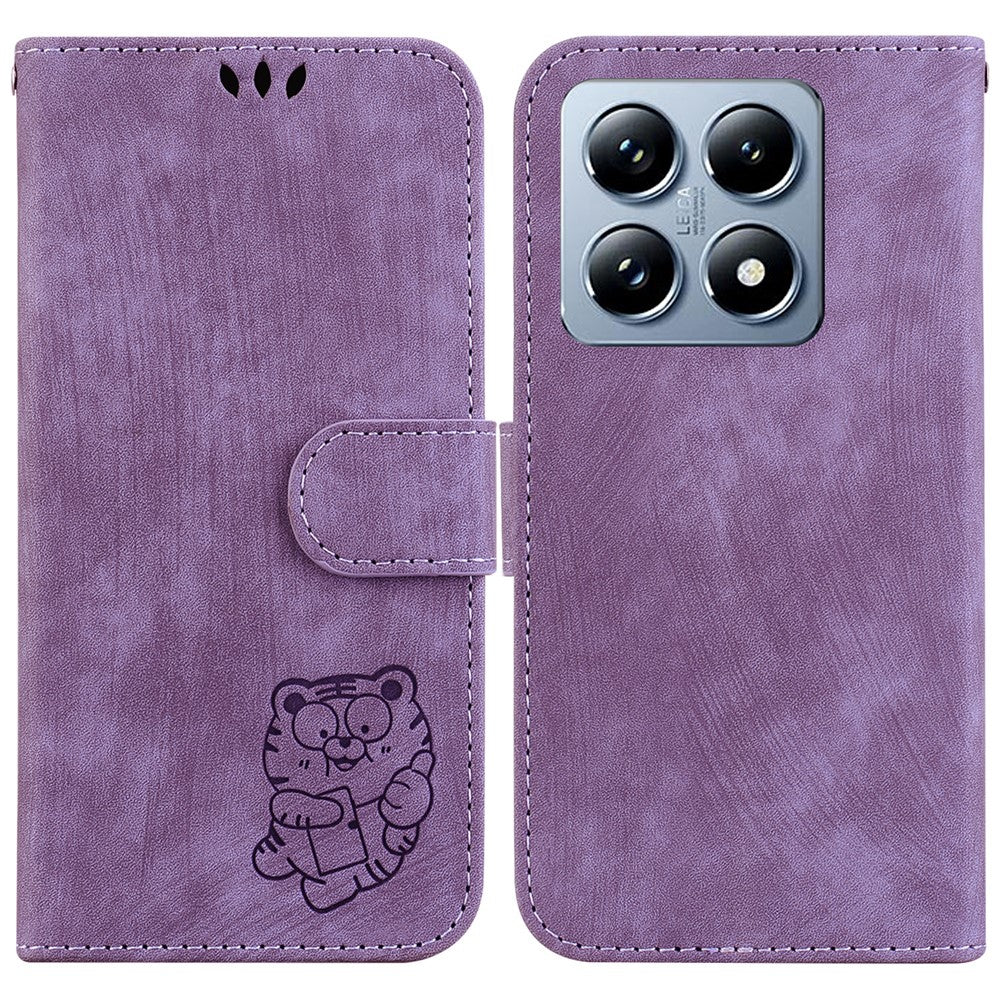 For Xiaomi 14T Wallet Case Tiger Imprint Leather Shockproof Phone Cover