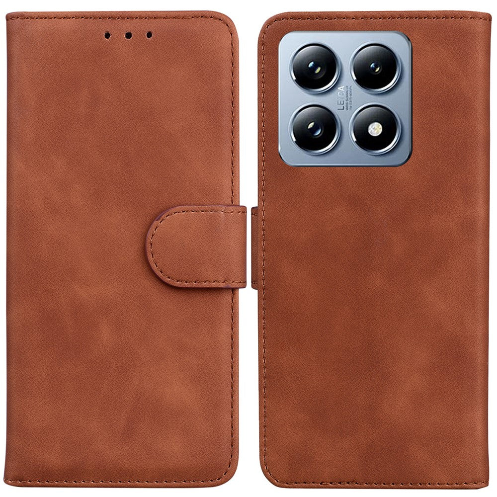 For Xiaomi 14T Case Solid Color Leather Wallet Phone Cover