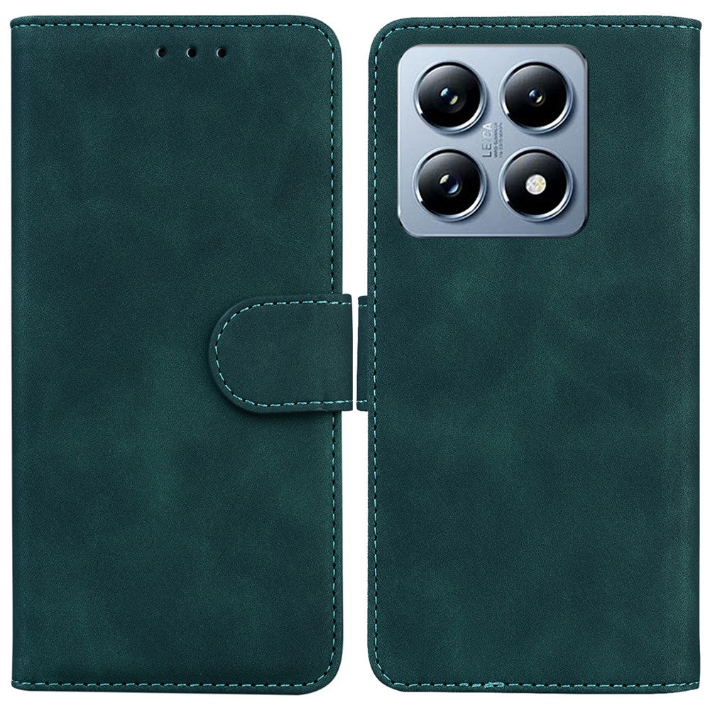 For Xiaomi 14T Case Solid Color Leather Wallet Phone Cover